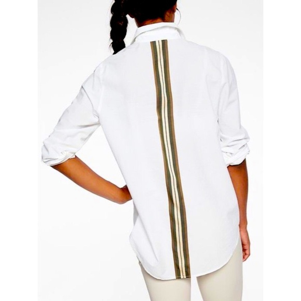 Athleta Marinwood Stripe Button Down Poplin Shirt